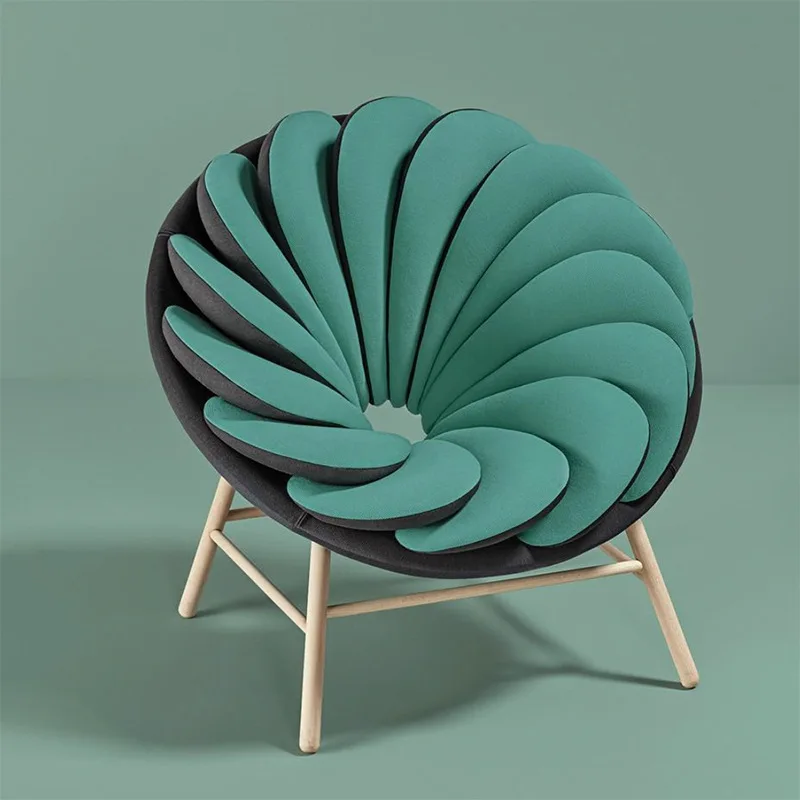 Designer creative sunflower petal lazy sofa chair hotel living room study balcony homestay fan-shaped leisure chair