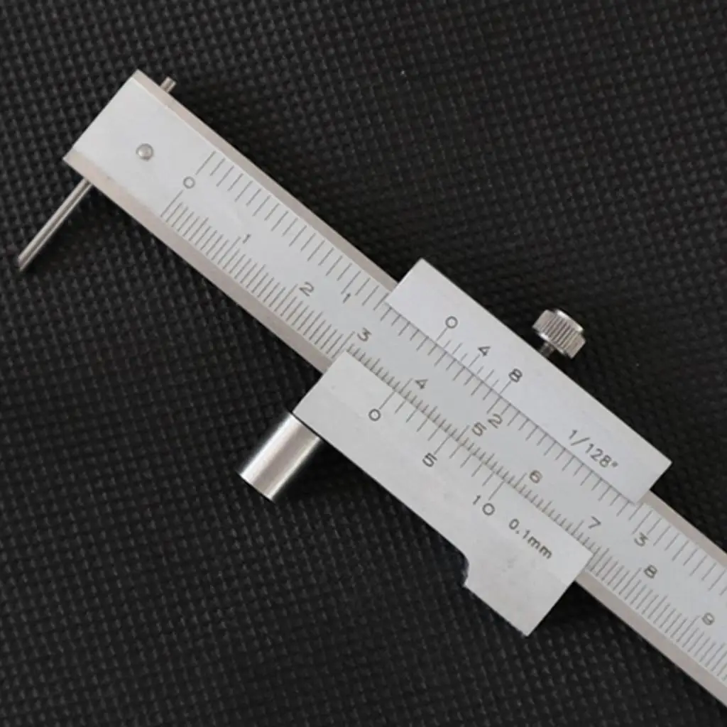 Vernier Caliper Stainless Steel 0 to 200mm Measuring Tool Parallel Line Gauge for Carpentry Tasks