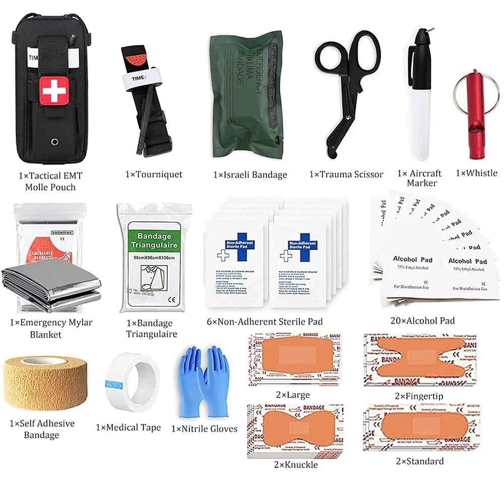 Kit traumatologico con laccio emostatico Kit di pronto soccorso di sopravvivenza di emergenza Kit medico per il controllo delle emorragie gravi,