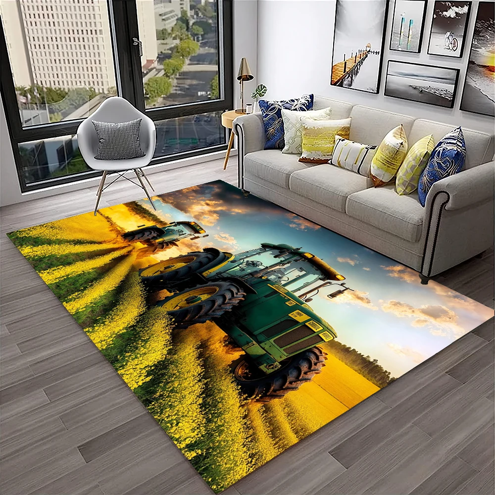 3D Retro Car Tractor Truck Series Carpet Rug for Home Living Room Bedroom Sofa Doormat Decor,Child Area Rug Non-slip Floor Mat