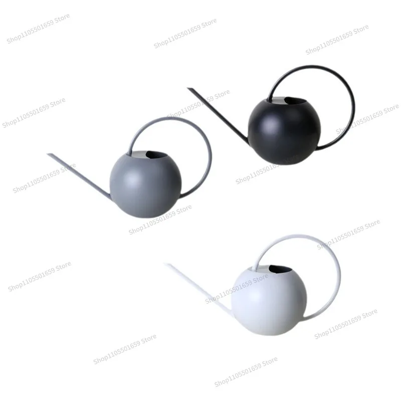 For Gardening Watering Pot Stainless Steel Shower Pot Spherical Large-capacity Watering Pot Household Portable Black Watering