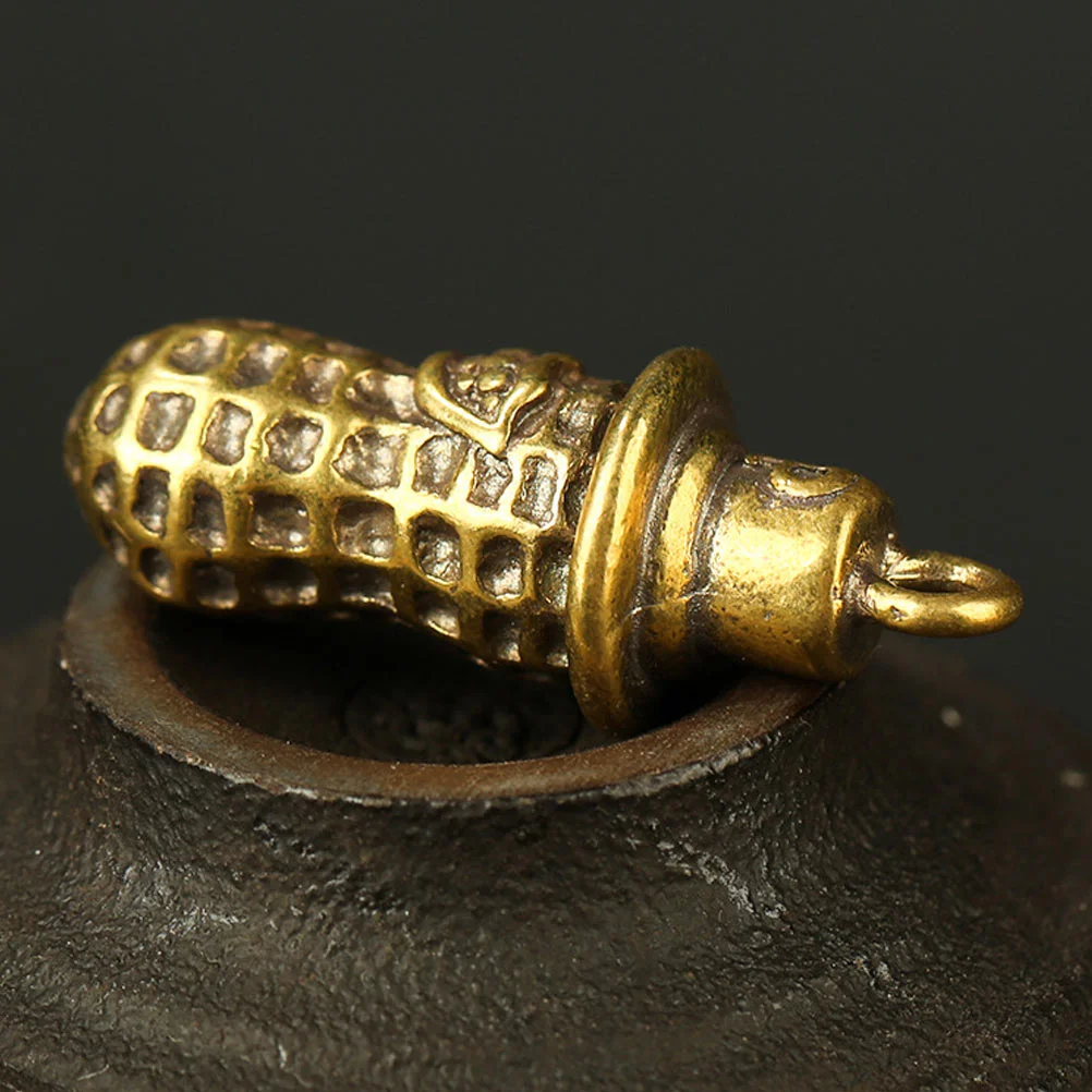 2개의 독창적인 땅콩 모양 열쇠고리, 독특한 황동 펜던트 DIY 참, 자동차 키링, 가방, 여행 가방 장식용 쥬얼리