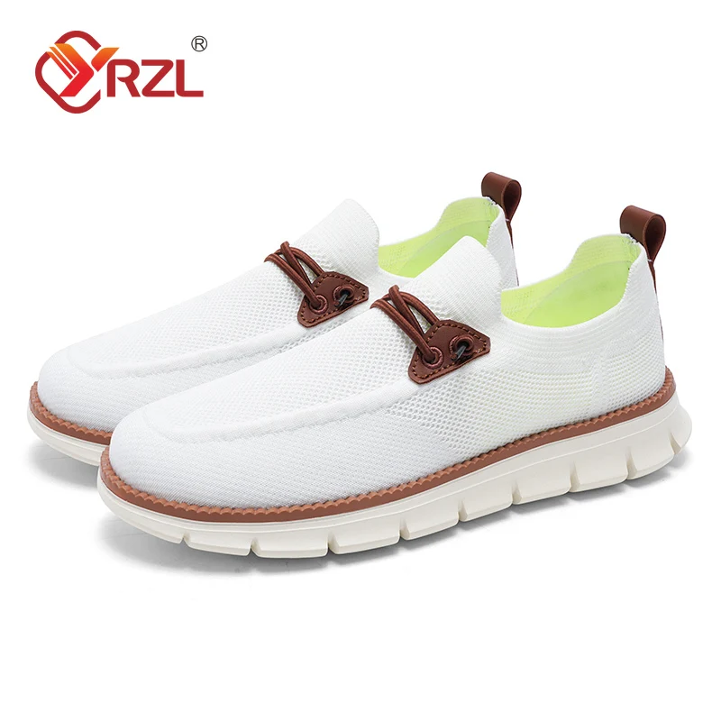 YRZL-mocasines informales de malla para hombre, zapatillas ligeras y transpirables sin cordones, zapatos cómodos para caminar, talla grande 39-48