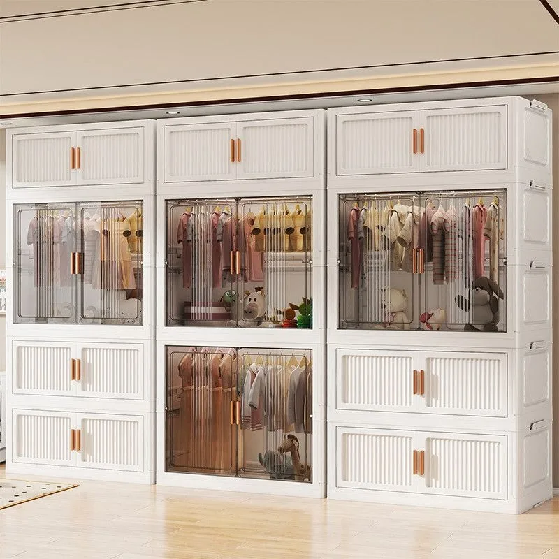 Installation-free folding storage cabinet baby simple wardrobe household clothes
