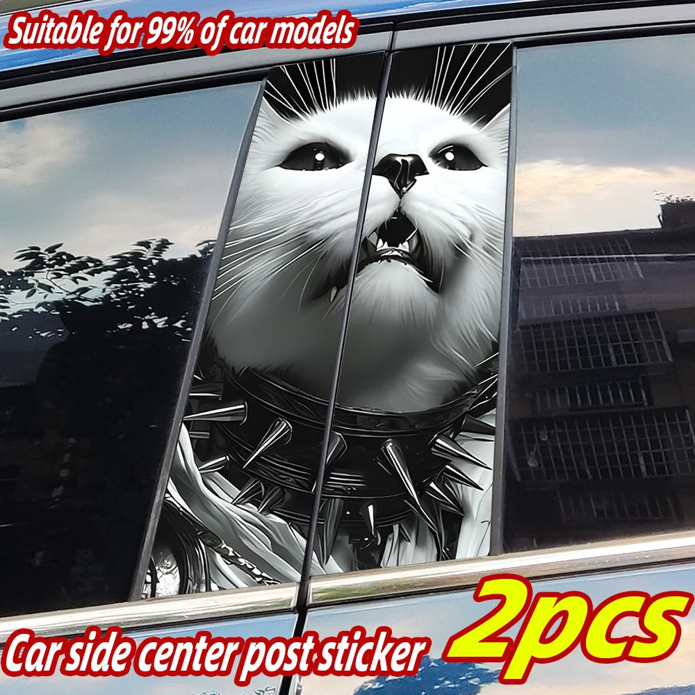 

Cool Cat Car Stickers Car B-pillar Vinyl Decals Waterproof Auto Center Pillar Sticker Cover Scratches Vehicle Decors Accessories