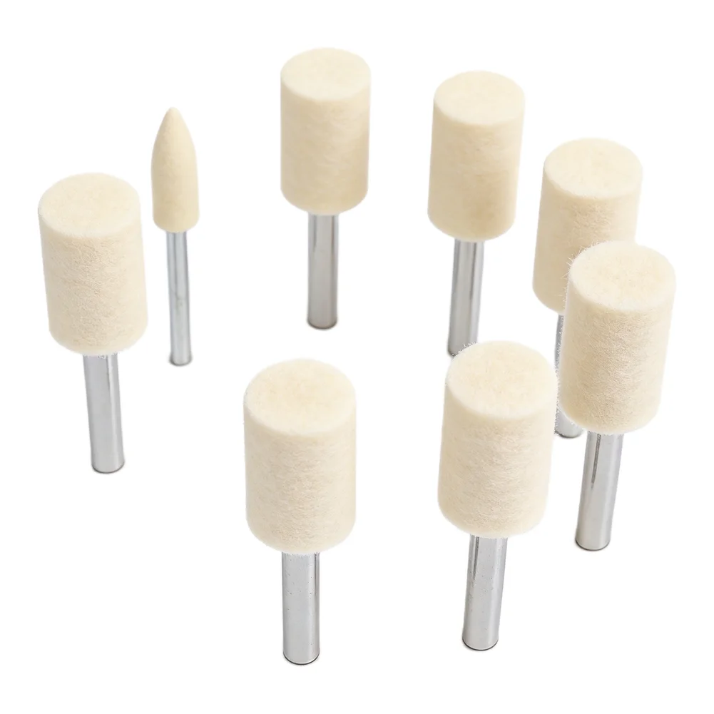 Rotary Tool Compatible Wool Grinding Heads 12-Piece Set with 2.35 mm Shank for Effective Polishing of Various Materials