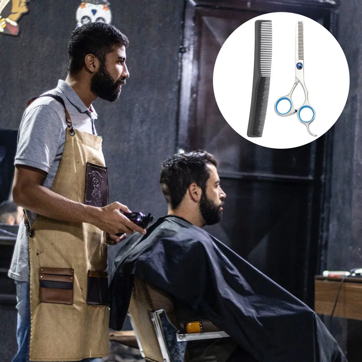 

Набор для стрижки волос, 2 шт., профессиональные парикмахерские ножницы, гладкая стрижка, эргономичный дизайн, ножницы с зубцами для домашнего и салонного использования