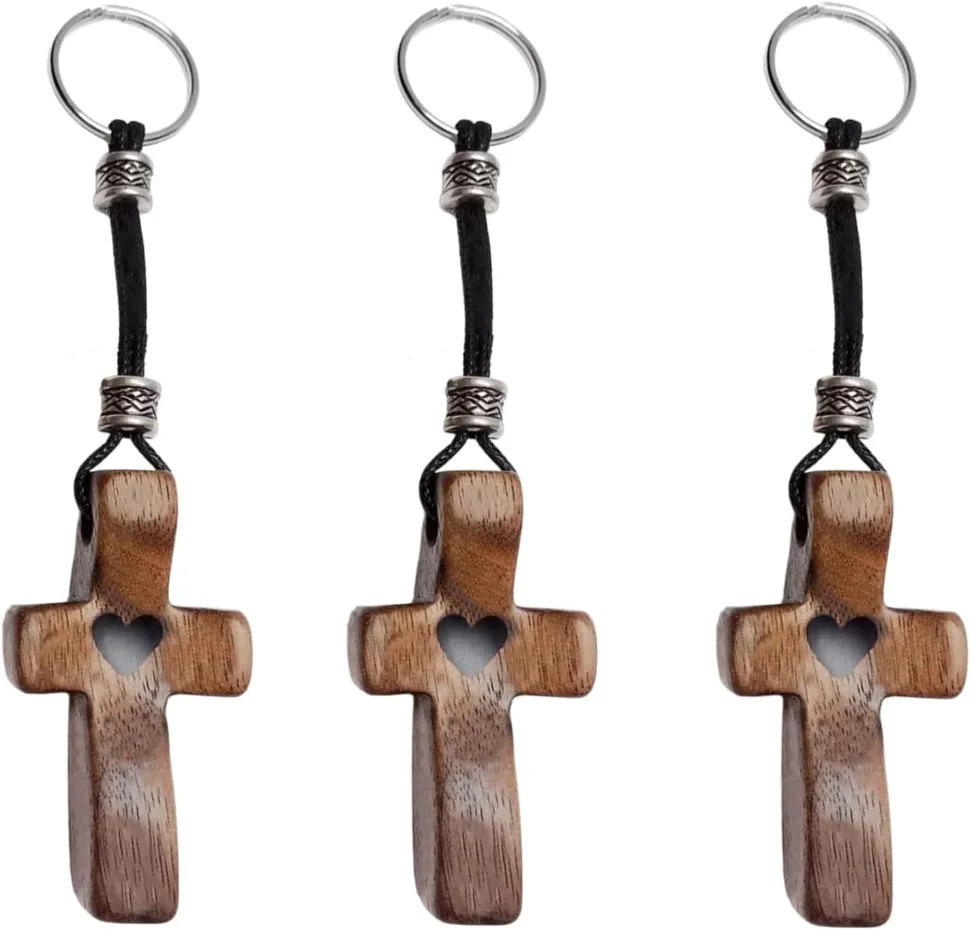 Handgehaltenes Olivenholz-Kreuz aus Elegantem Holz-Kreuz-Dekor - Vielseitiges Spirituelles Symbol für Zuhause & Büro, Perfektes Geschenk – Detail 12