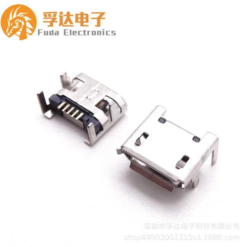 For MICRO USB female seat MICRO female seat 7.2 four-foot plug board foot length 1.1-with positioning column/