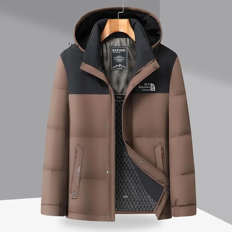 

Зимняя пуховая куртка Thiened для пап, теплая верхняя одежда для мужчин среднего возраста 50-60 лет, новая стильная зимняя одежда