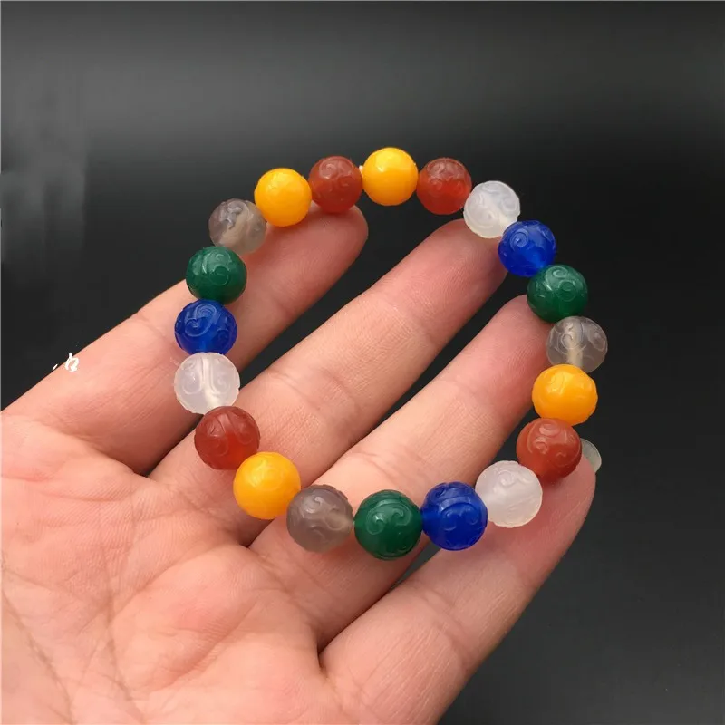 

Natural Stone Agate Colorful Crystal Bracelet Women Wrist Chain Men Magnetic Health Care Women Soul Jewelry