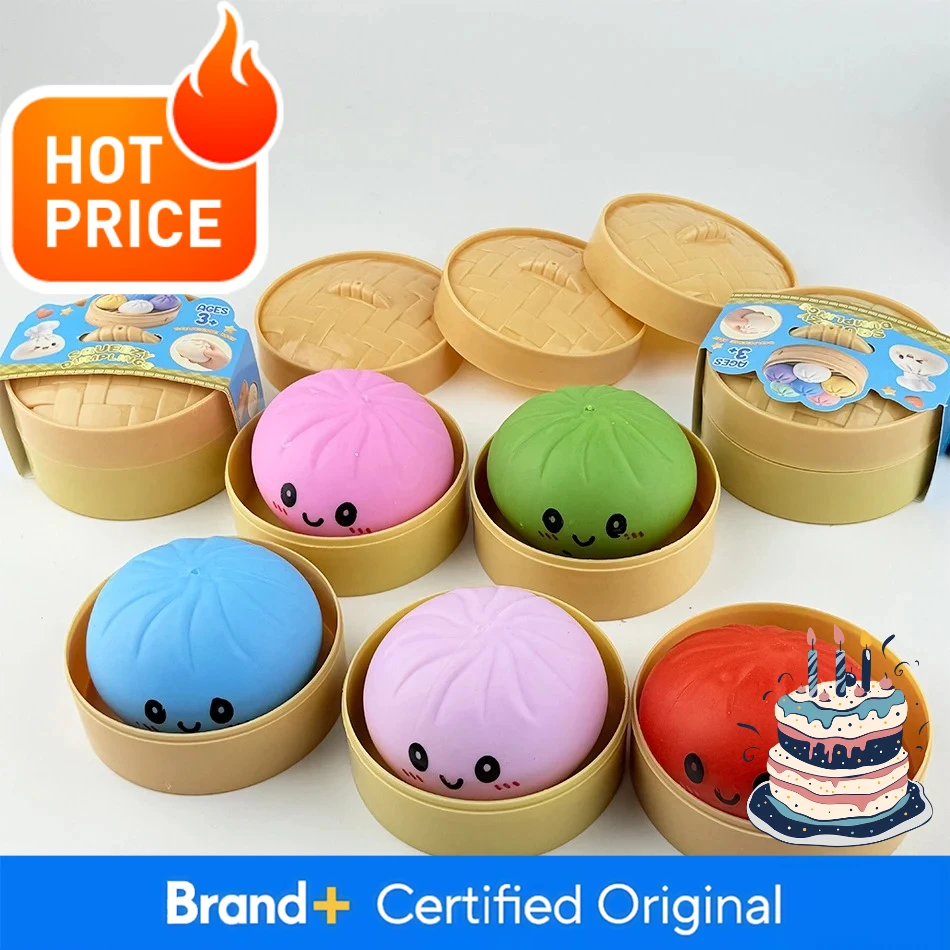 

2026 Kawaii Bun Mochi Squeeze Relax Toy Colorful Simulated Dumpling Blind Squishy Relaxing Anxiety Antistress Enhance Happiness