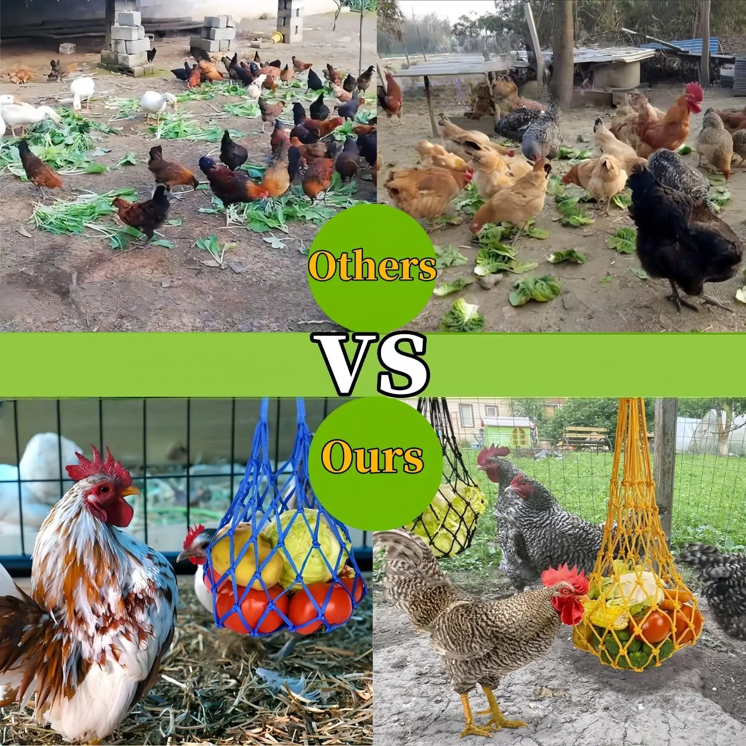 1 قطعة/3 قطعة حقيبة تغذية الدجاج بلون عشوائي ، وحدة تغذية الدجاج المعلقة من النايلون ، أداة تغذية الحيوانات الأليفة للدجاج والأوز والبط والأغنام