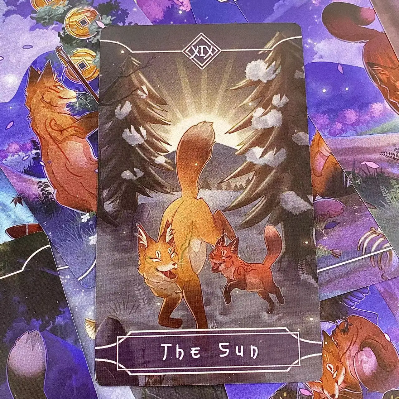 12*7cm Seasonal Fox Tarot with Guidebook for Beginners 79 Pcs Cards