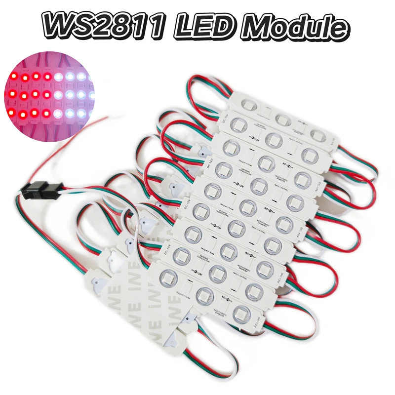 200PCS/lot WS2811 RGB LED Modules Light DC12V Waterproof Full Color Advertisement Lamp Shop Signboard Letter Light-box