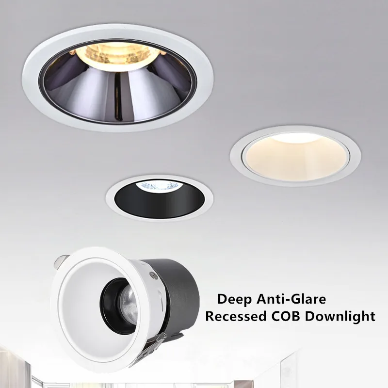 

Anti-Corrosion Dimmable LED Downlight 15W Anti-Glare Led Ceiling Lamp LED Spot Lighting Bedroom Kitchen COB Recessed Downlight