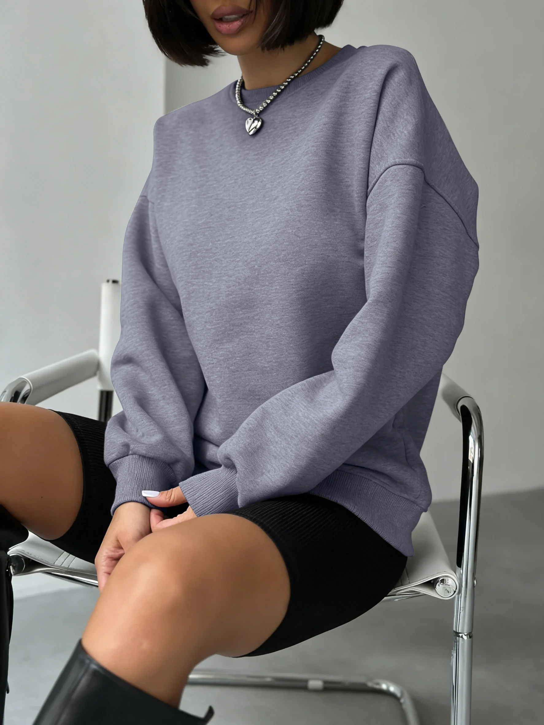 Solid Fashion Streetwear Women Plus Size Sports Sweatshirts Autumn Casual Pullovers Thicken Y2K Hoodie Hip Hop Street Sportswear image 2