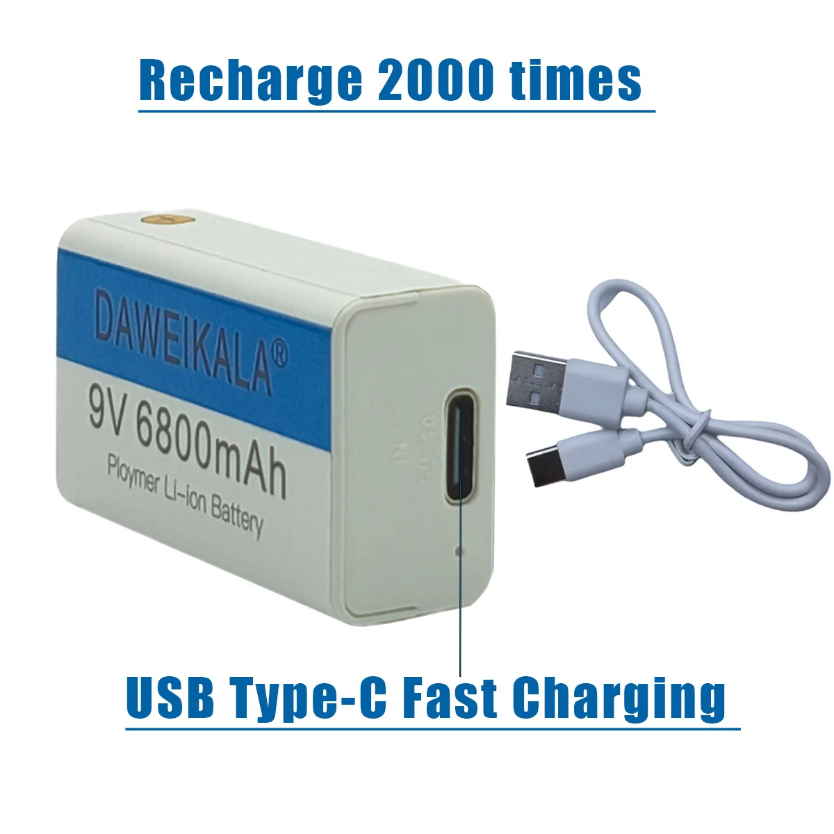 2026 Best-selling 100%New Original 9V 6800mAh+USB Fast Charging Line  LI-ION Rechargeable Battery for Electric Fan Flashlight
