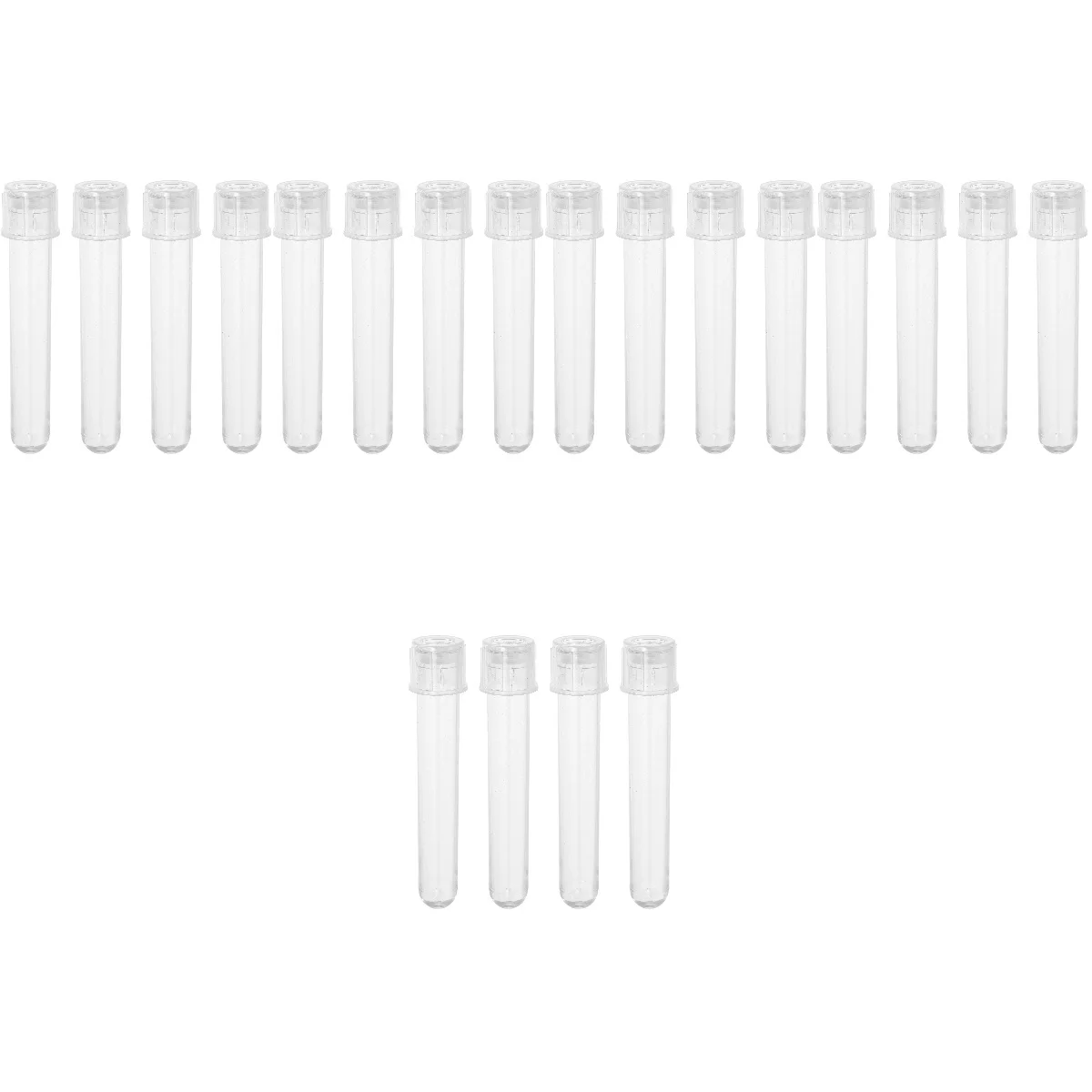 

5pcs 5 Count Science Test Tubes Clear Plastic with Cap Laboratory Storage Empty Small