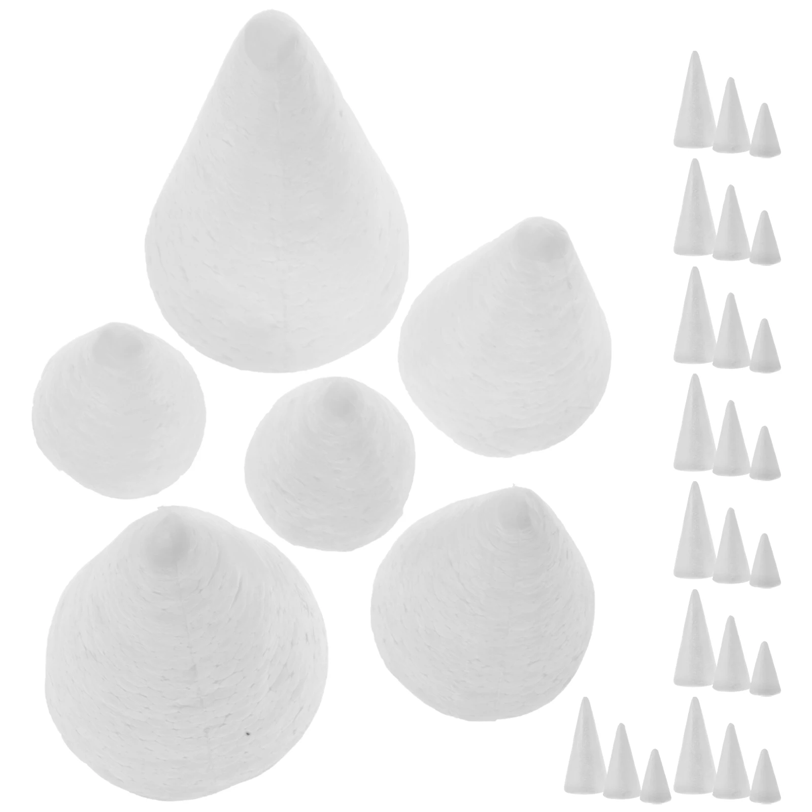 

30Pcs Foam Cones White Solid Cone Shape DIY Craft Supplies Christmas Decoration Materials Kids Craft Projects White Cone