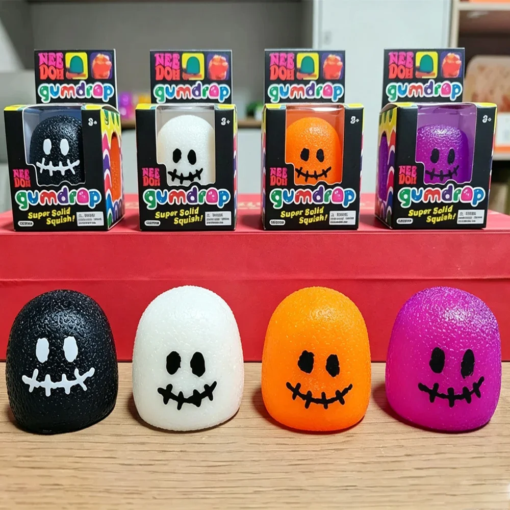 HOT NEEDOH Halloween funny faces, ghosts, funny small maltose candies, stress relieving, squeezing, music, venting Adult Gift