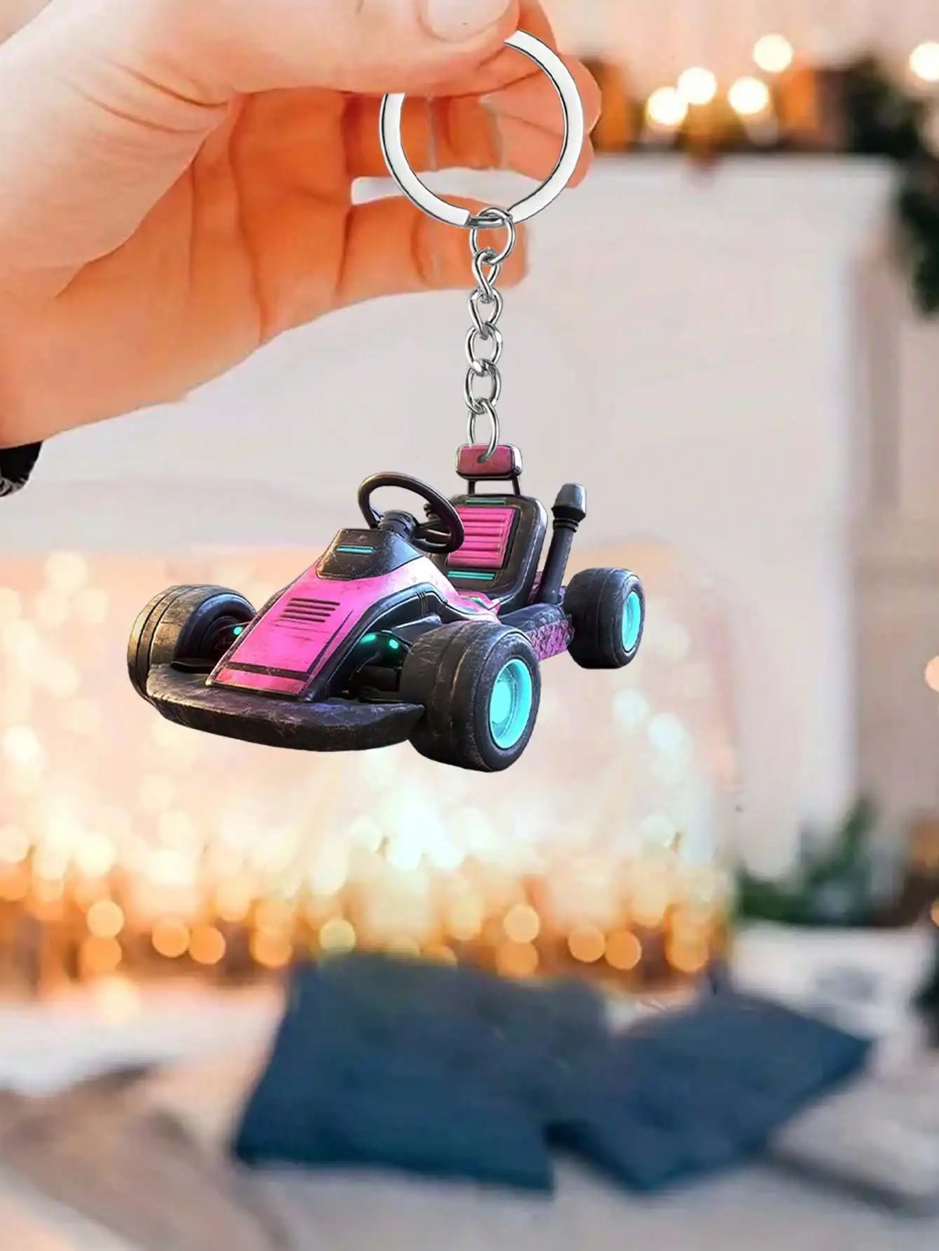 1 Racing Pendant Theme Multifunctional Keychain DIY Backpack Hanging Decoration. It Can Also Be Used as a Car Decoration