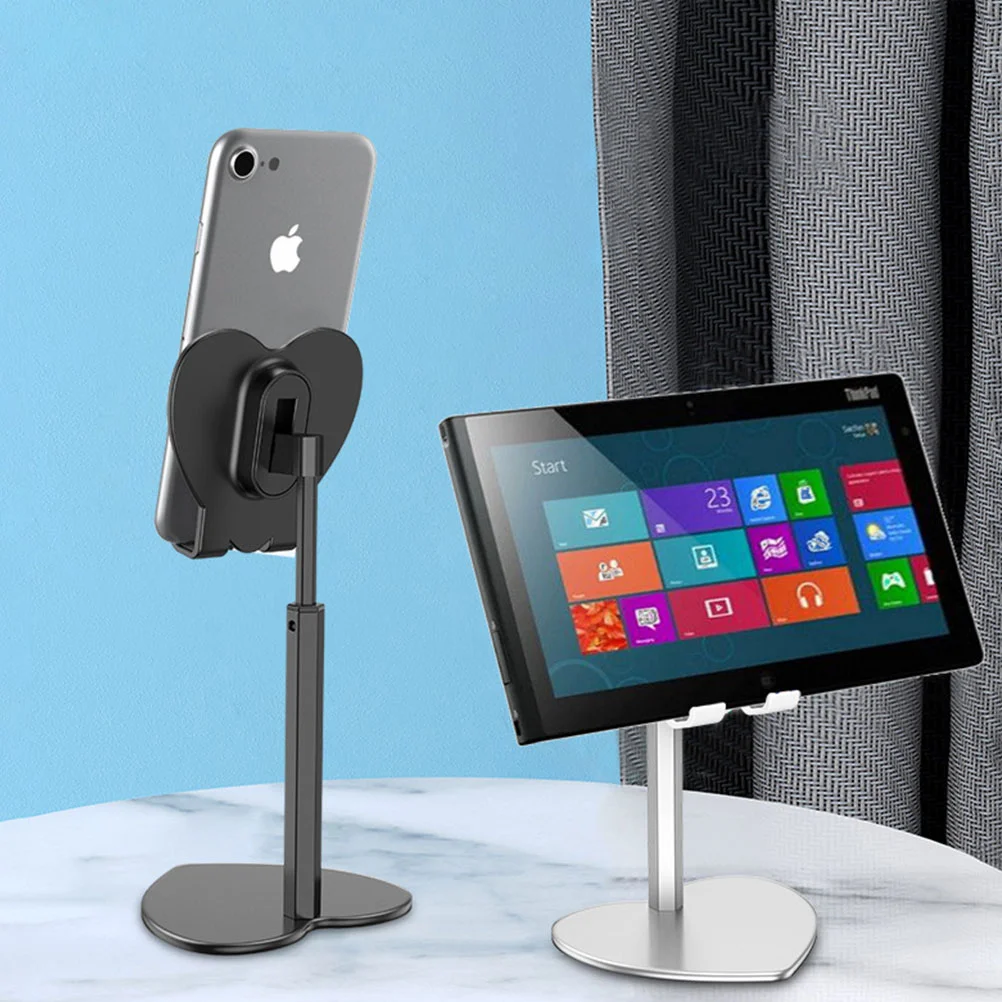 Heart Shaped Desktop Tablet Support Flexible Phone Support Metal Bracket Silver Tablet Holder Desktop Phone Bracket