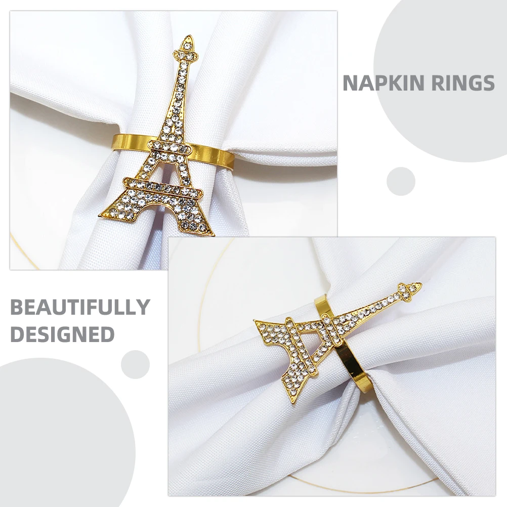 

Serviettes Diamond Napkin Ring Eiffel Tower Holder Accessories for Dining Table Buckles