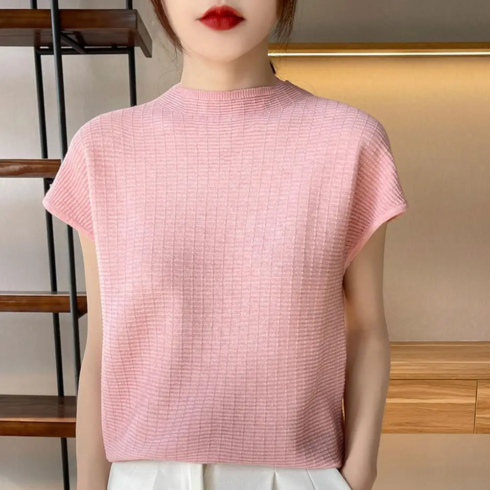 2025 Ladies Girls Causal Tee Blouse Top Women T-shirt Short Sleeves Spring Summer Solid Color Breathable S to 2XL Womenswear