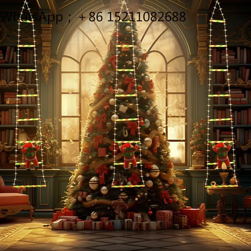 LLY New Staircase Santa Claus Lamp LED Colorful Indoor Hanging Decoration Outdoor Decoration Festive Atmosphere Light