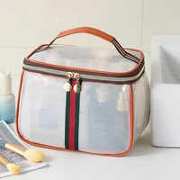Trousse de Toilette Portable Luxe – Sac Cosmétique Transparent Grande Capacité en PVC Imperméable 3
