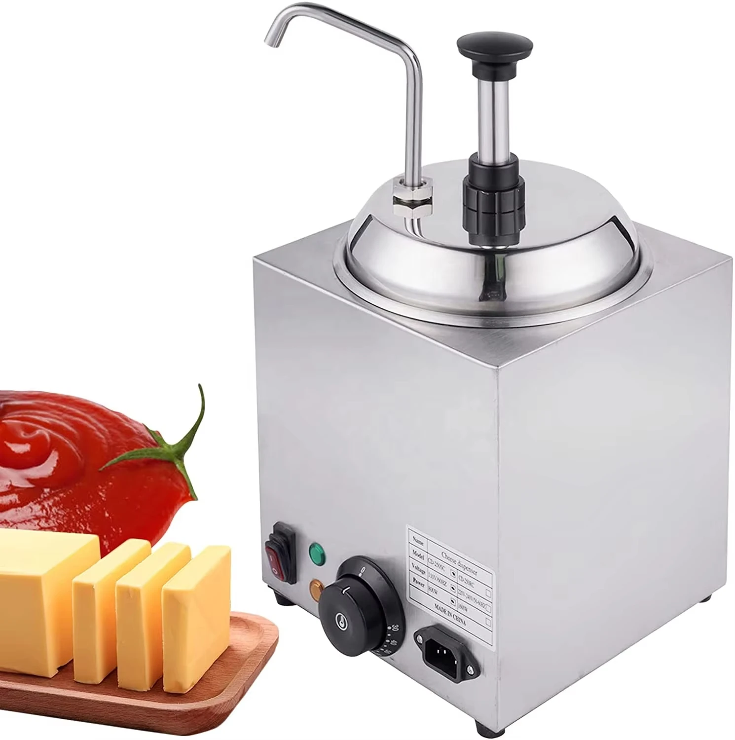 Single Pot Stainless Steel Electric Chocolate Melting Machine Cheese Dispenser for Nachos