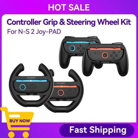 스위치 2 조이패드 패밀리 스포츠 파티 팩 액세서리용 컨트롤러 그립 & 스티어링 휠 키트 (스위치 2 블랙 호환) 스위치 2 조이패드 패밀리 스포츠 파티 팩 액세서리용 컨트롤러 그립 & 스티어링 휠 키트 (스위치 2 블랙 호환)