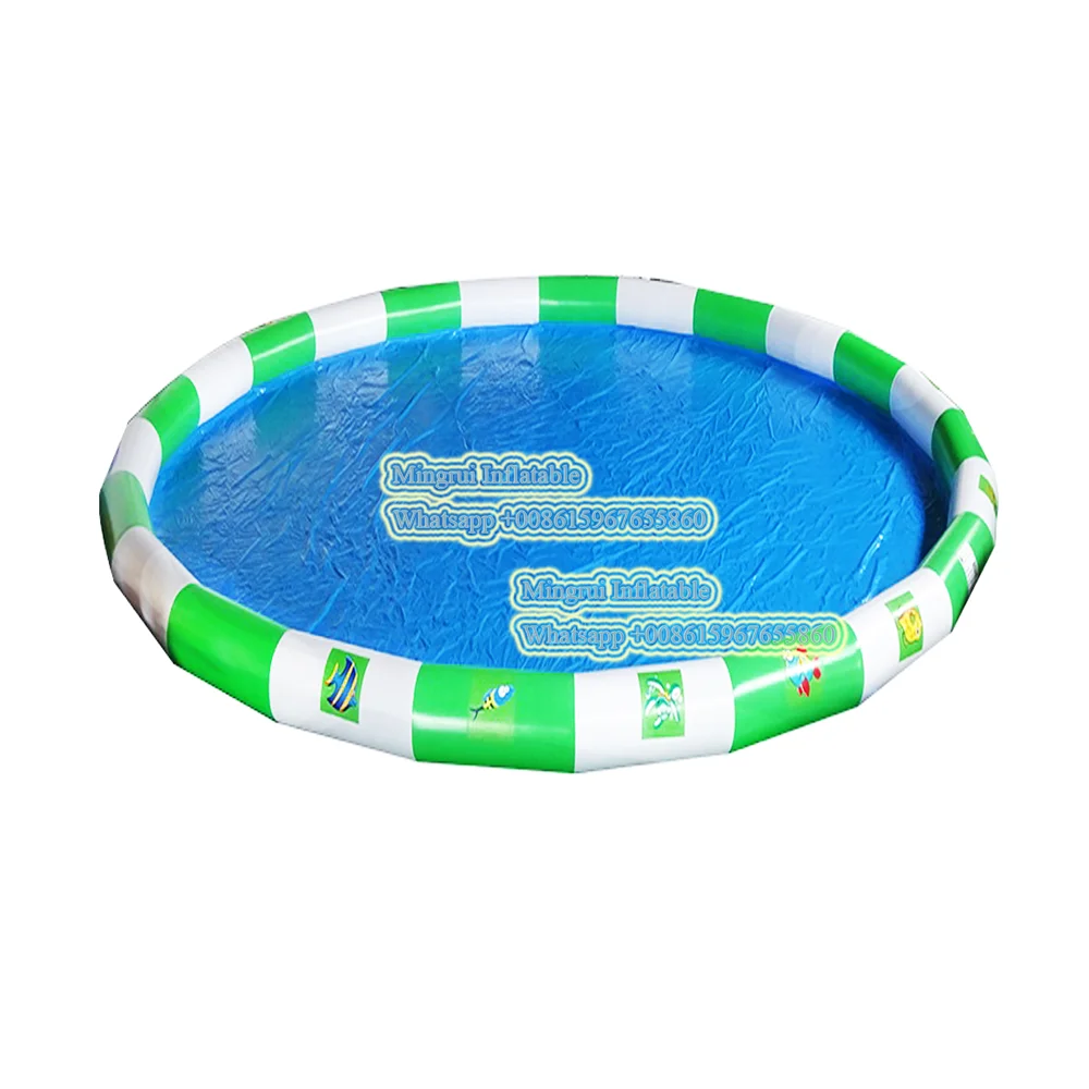 Adult commercial inflatable Green Blue and Whiter Round water slide pool PVC material swimming pool with wholesale price