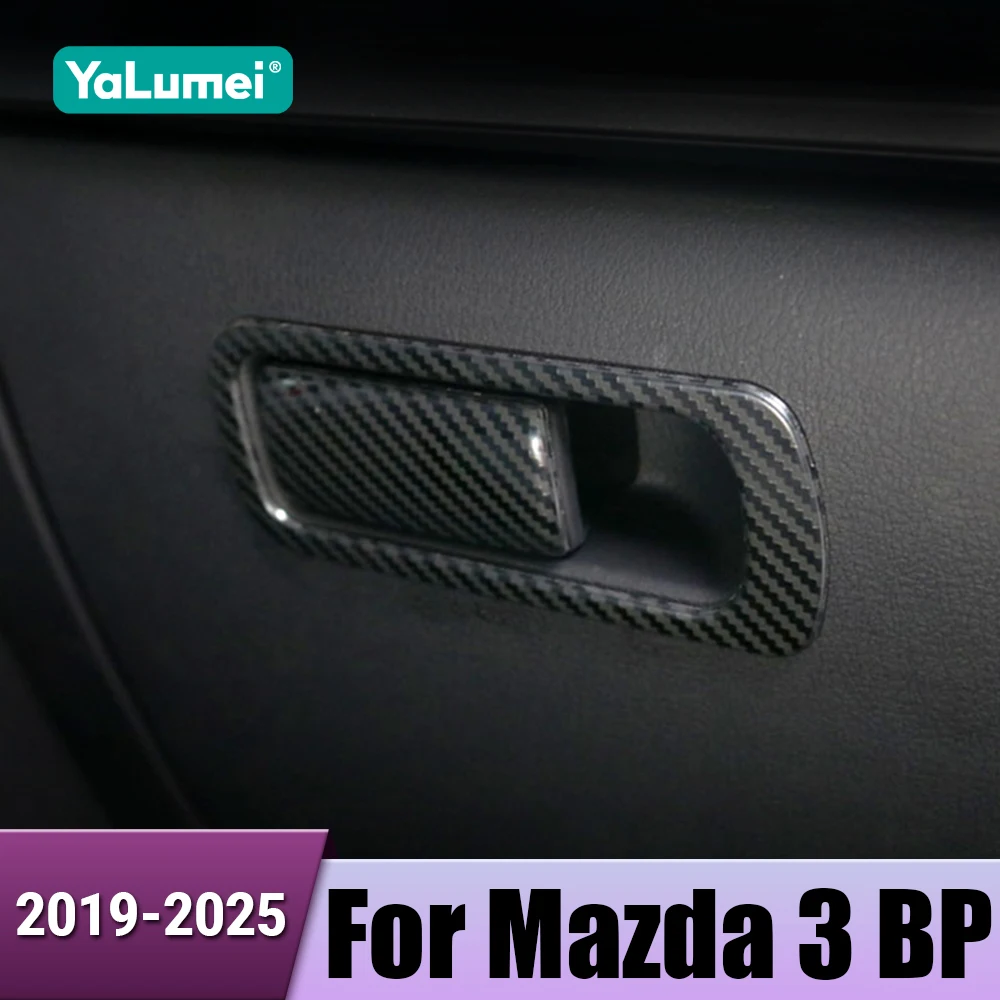 Carbon Faser Auto Co-pilot Handschuh Lagerung Box Griff Trim Aufkleber Zubehör Für Mazda 3BP 2019 2020 2021 2022 2023 2024 2025