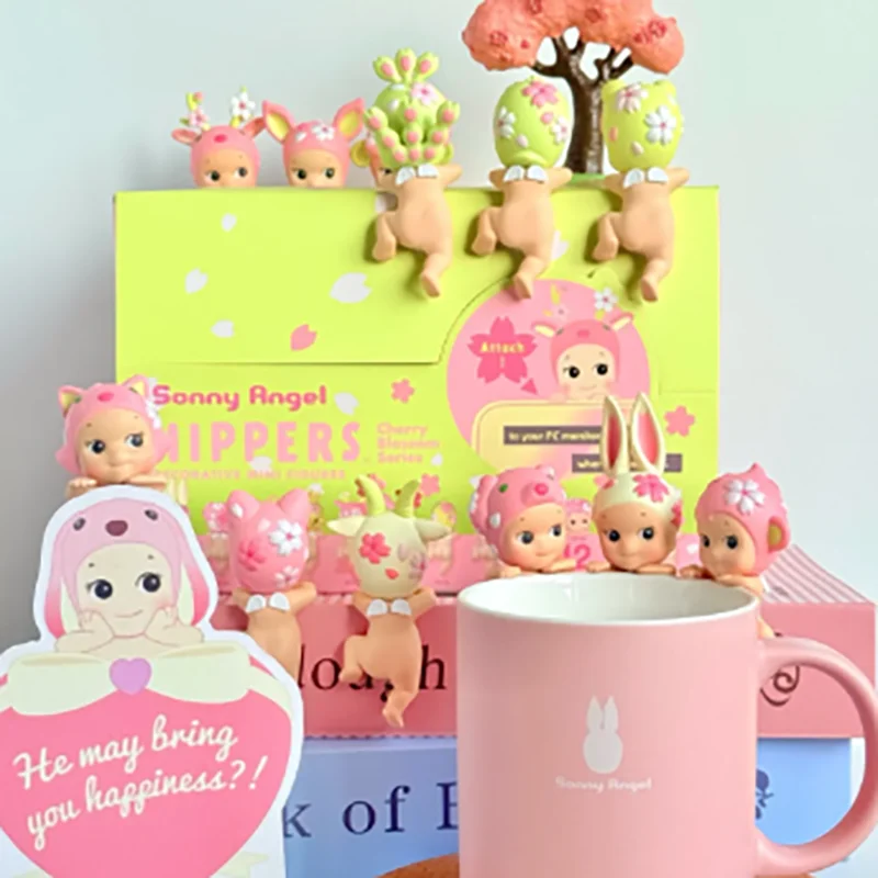 

Мини-фигурки Sonny Angel серии Cherry Blossom Hippers: Декоративные игрушки-сюрпризы в закрытых пакетах, украшения для рабочего стола, аниме-игрушки