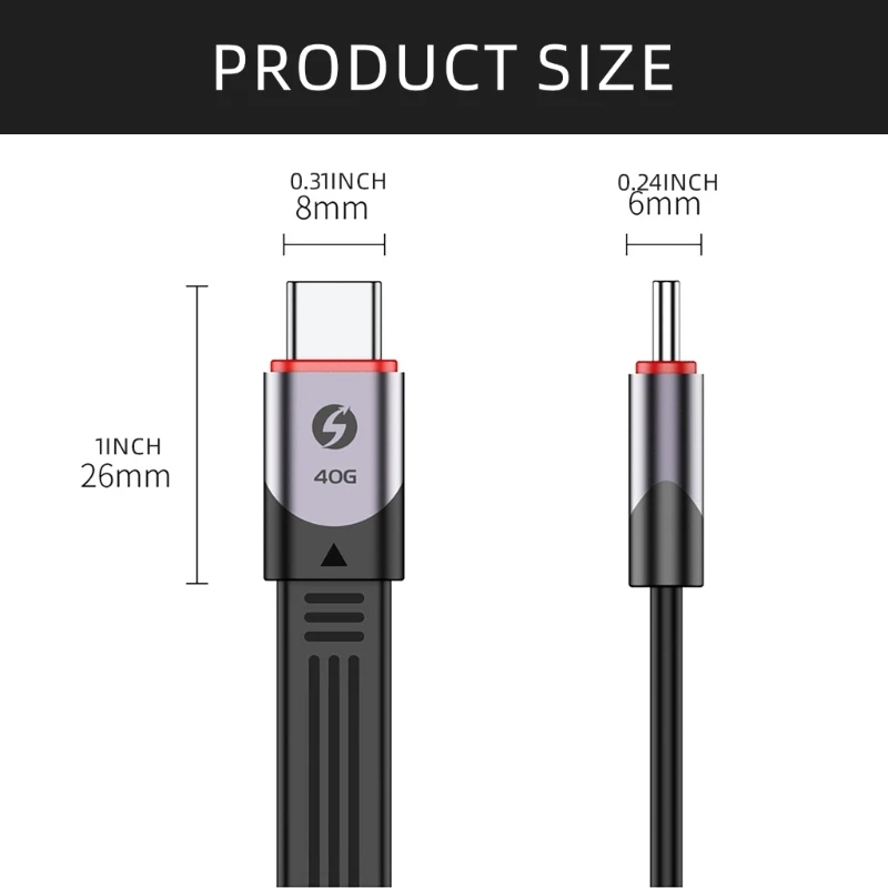 Cable transmisión USB4 tipo C, línea datos tipo C macho a macho, 40Gbps, 240W, envío rápido
