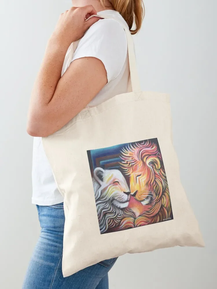 Lion Love Tote Bag tote bag university bags woman 2025 shopping cart bags sacs de shopping Tote Bag