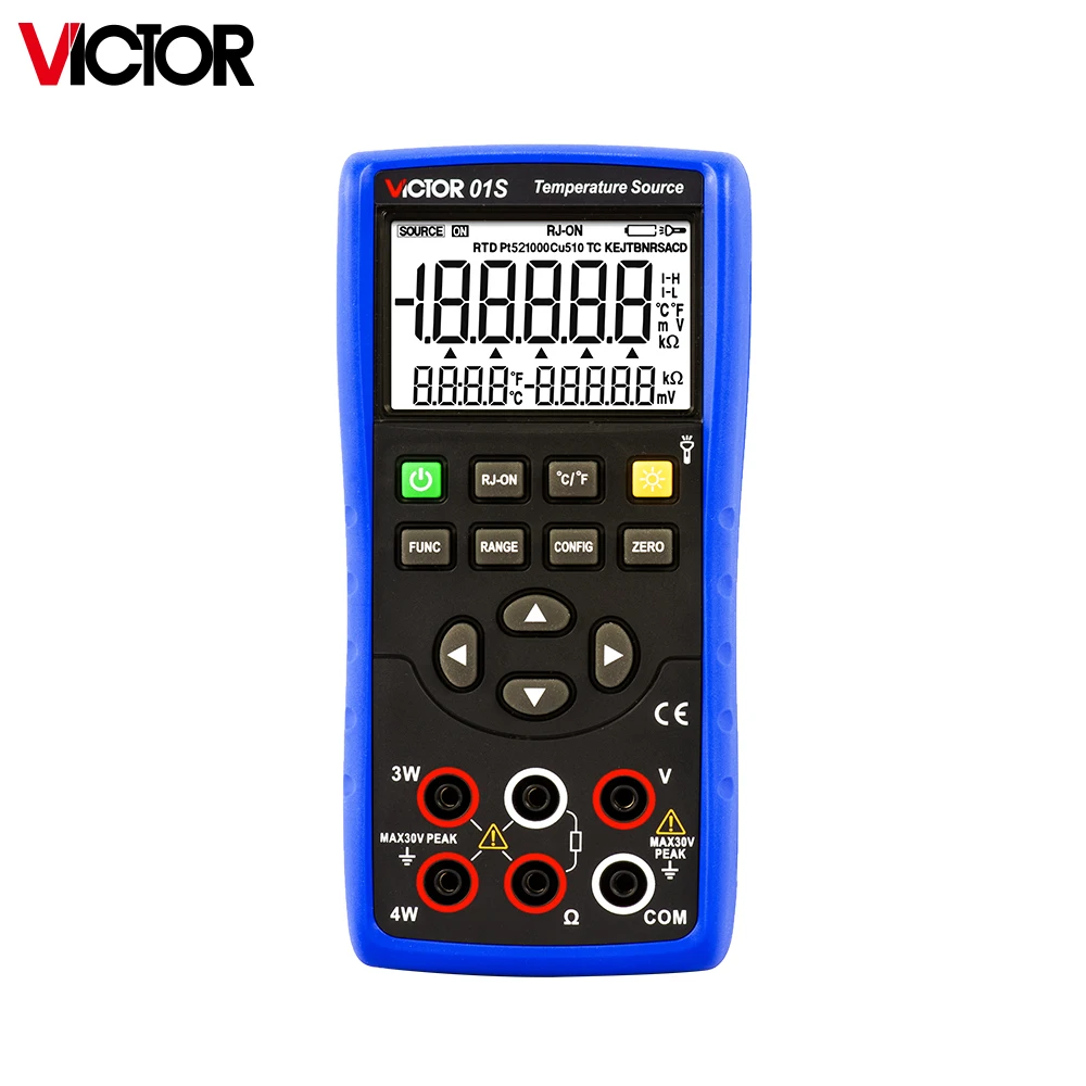 Victor 01S Temperature Source highest output precision is 0.05% and the output display is 5 digits Multifunction Calibrator