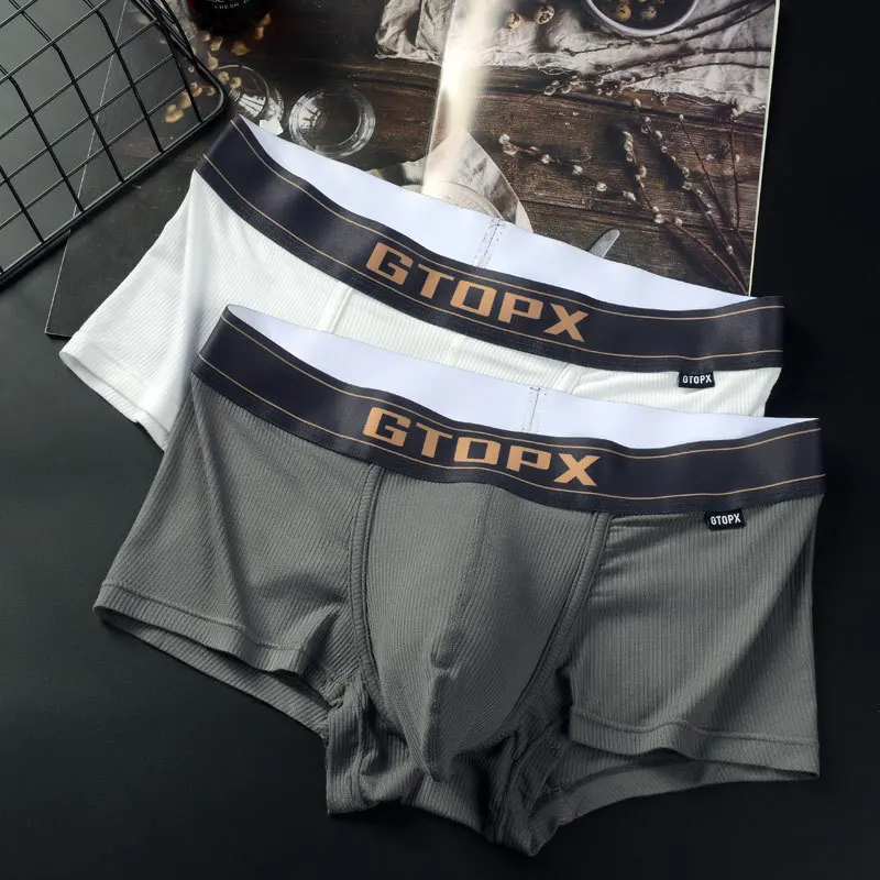 2026Classic solid color Men's pocket sports boxers, cross-border delivery, comfortable and breathable boxers GT154
