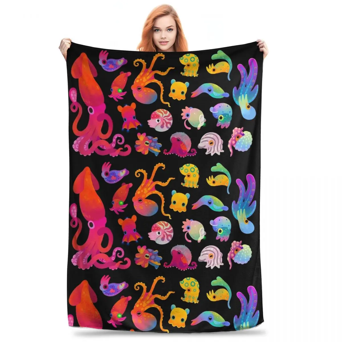 Cephalopod Blanket Fleece Super Soft Throw Blankets Sofa Throw Blanket For Couch Bedding Outdoor Throws Bedspread Quilt