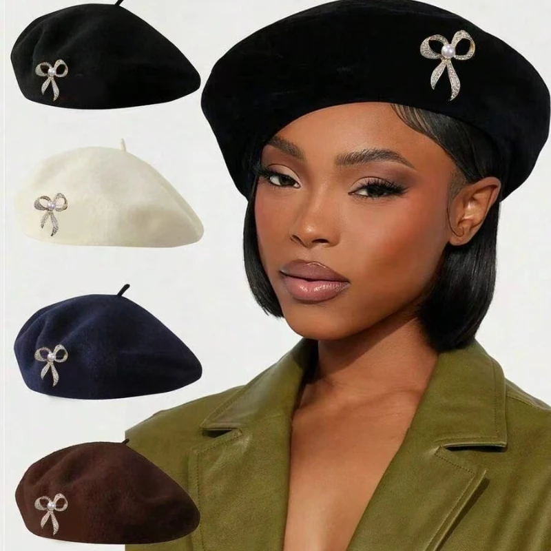 1 Stück Damen-Baskenmütze, koreanischer Stil, kürbisförmige Baskenmütze, lässige warme Mütze, vielseitig einsetzbar, japanische Retro-Künstlermütze für den Alltag