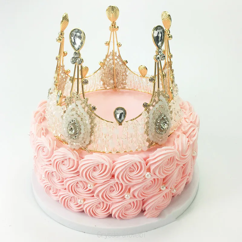 

Pink Cake Model Simulation Sample Crown Shop Window Sample Two Specifications Birthday Plastic Cake Model Decoration