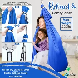 Balançoire Sensorielle Suspendue pour l'Intérieur et l'Extérieur, Thérapie au Lit, pour la Guérison, la Relaxation, pour le TDAH, pour Enfant
