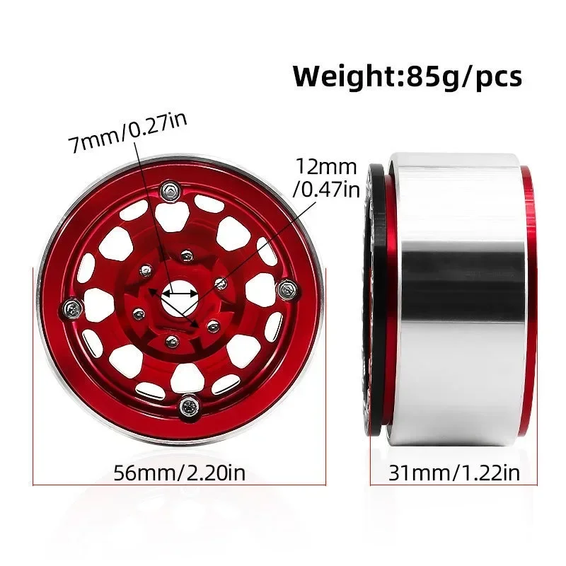 4 قطعة معدنية 1.9 "Beadlock عجلة حافة محور عجلات ل 1/10 RC الزاحف سيارة محوري SCX10 Trxs TRX4 RC4WD D90 YK4102 #3