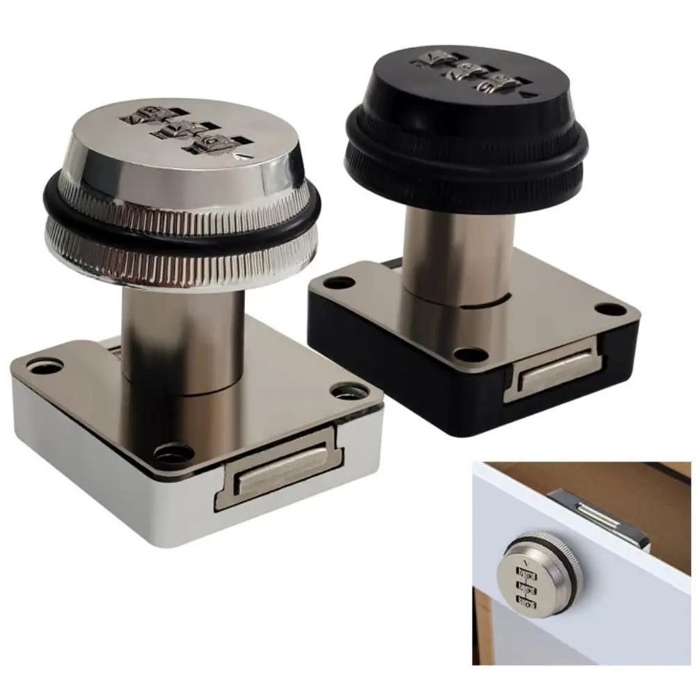 قفل باب بكلمة مرور مكون من 3 أرقام بدون مفتاح، قفل بكلمة مرور للخزانة الصلبة من سبائك الزنك وABS، قفل بكلمة مرور ميكانيكي سهل التركيب #4