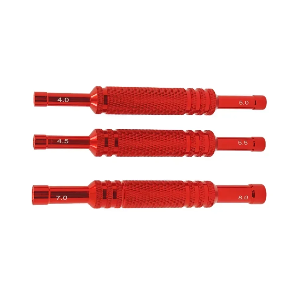 3pcs/lot Aluminum Alloy 4.0/5.0/4.5/5.5/7.0/8.0mm Double Head Hexagon Sleeve Screwdriver Hex Wrench Tool for RC Car Parts