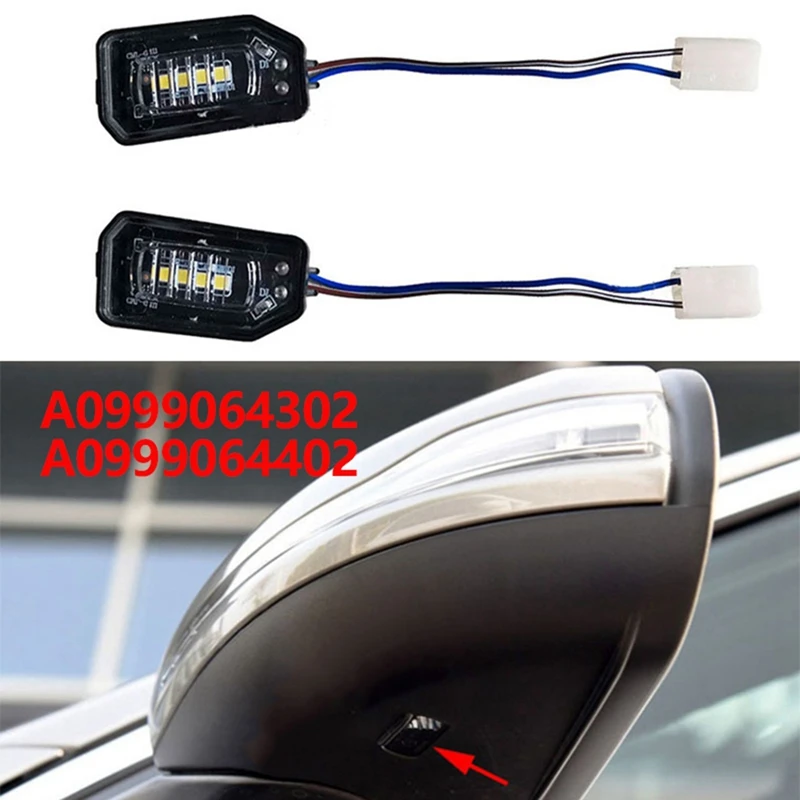 LED Rearview Mirror Puddle Light Courtesy Light For Benz W205 W213 W222 GLB 2014-2020 No Camera A0999064302 A0999064402