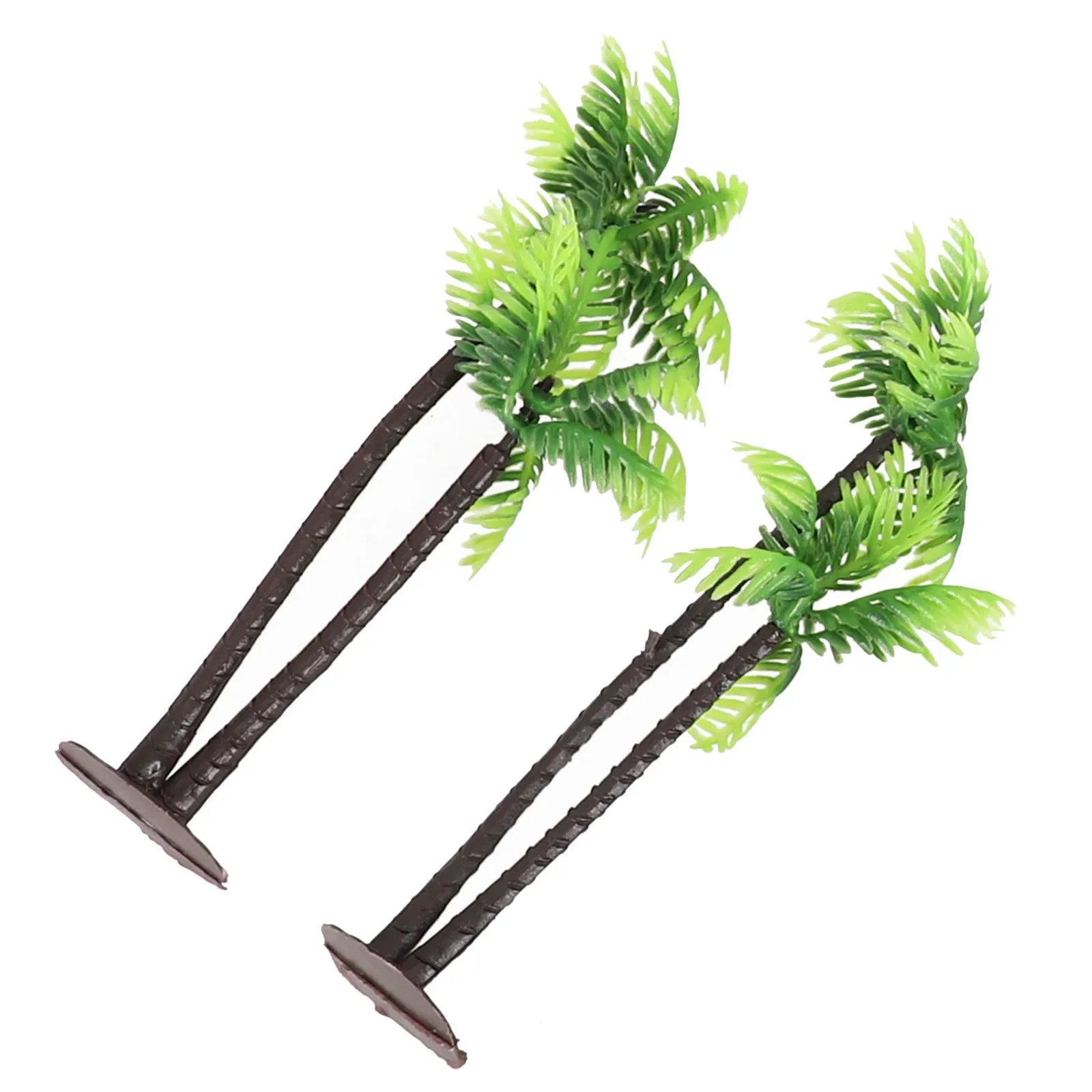 5Pcs Plastic Coconut Palm Tree Miniature Leaf Fake Plant Pots Bonsai Craft Micro Landscape Artificial Office Decorations