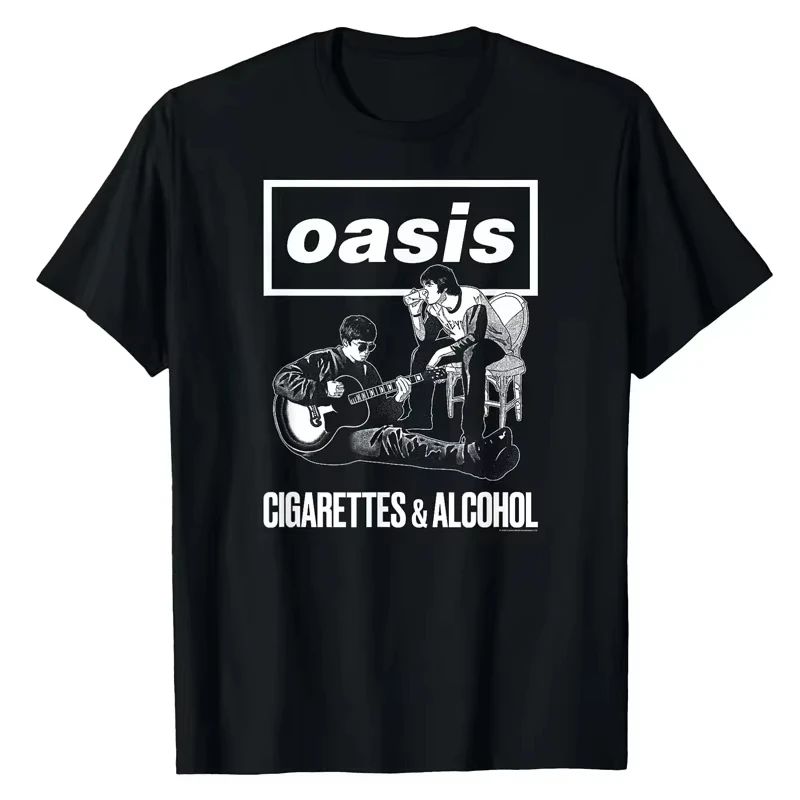 2026 new Oasi Band Logo Rock Band Vintage Woman Printed Cotton T-shirt for Men New T-shirt for Women Tops Womens Clothing